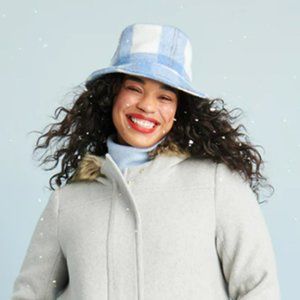 NWT J. Crew Plaid Wool Bucket Hat size M/L